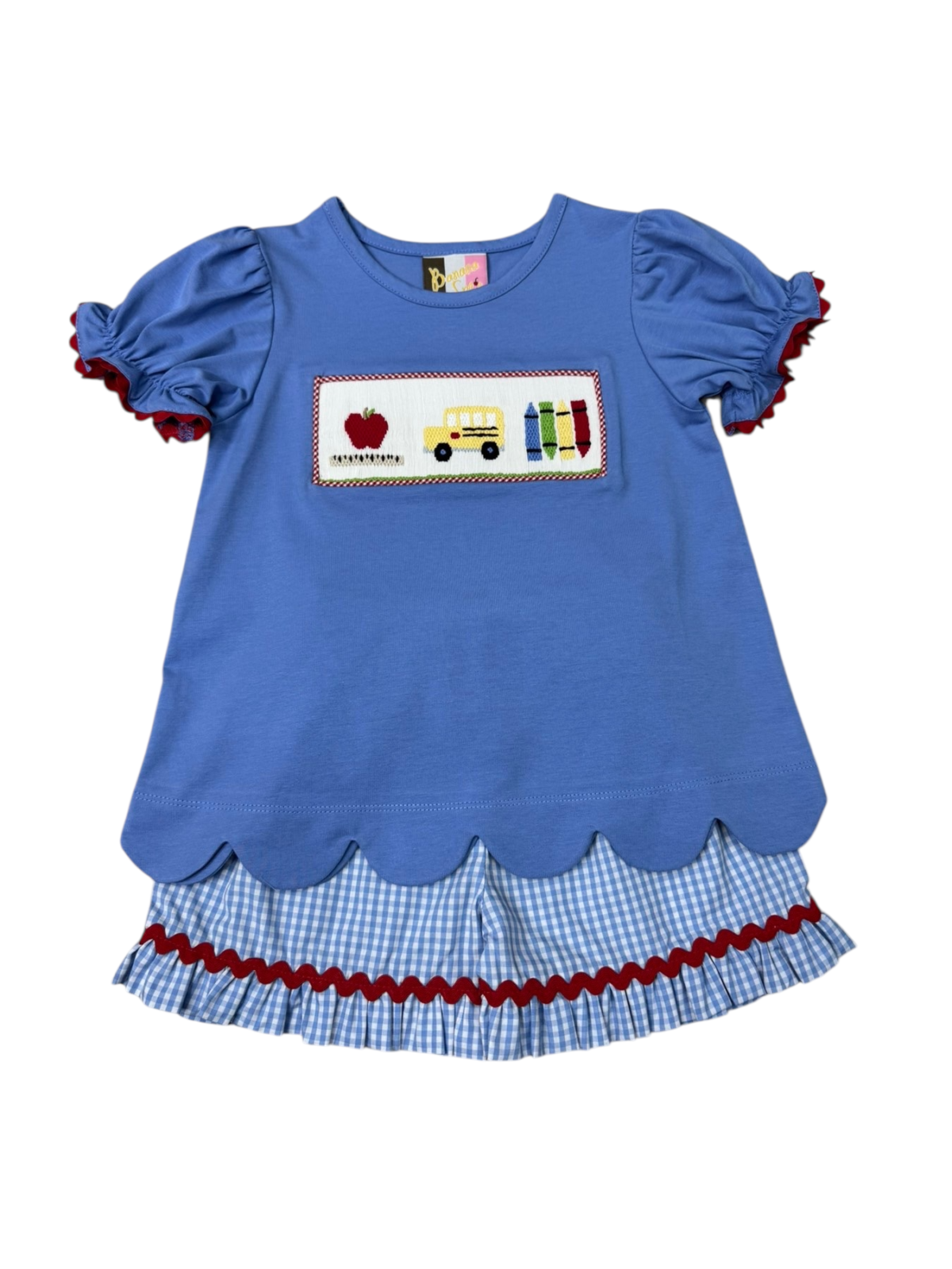 Wheels on the Bus Smocked Girls Short Set