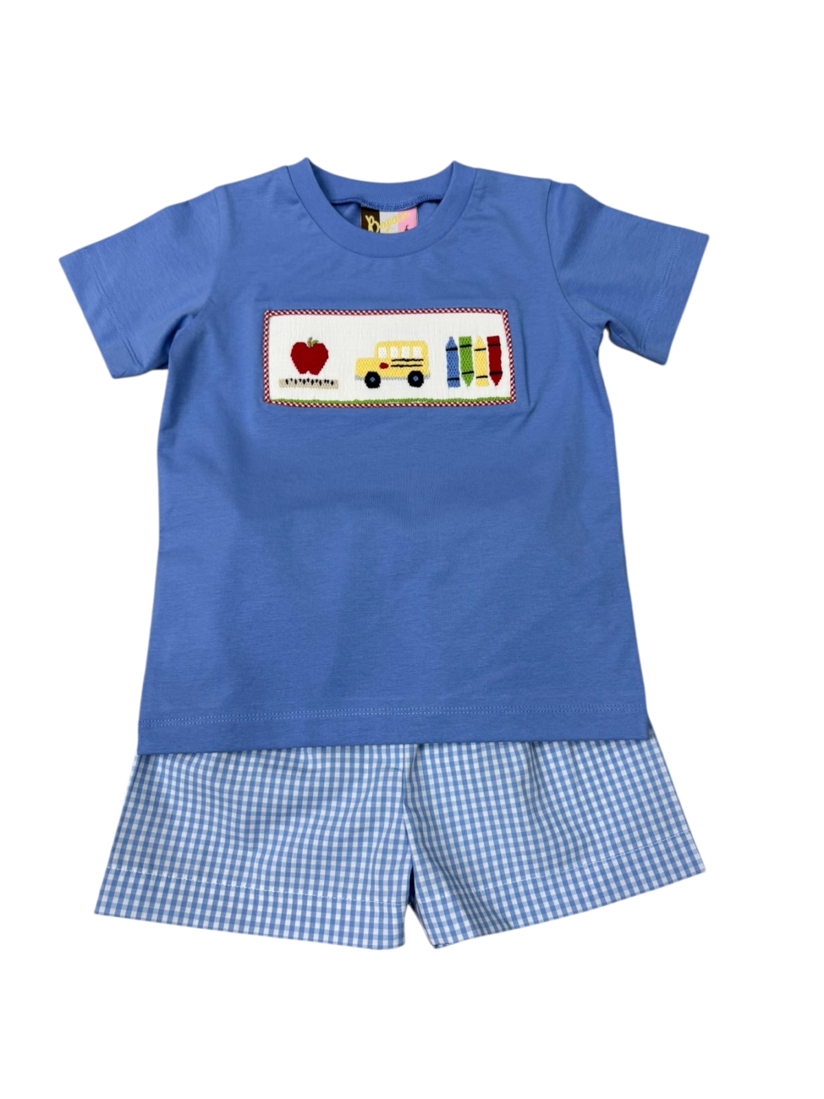 Wheels on the Bus Smocked Boys Short Set