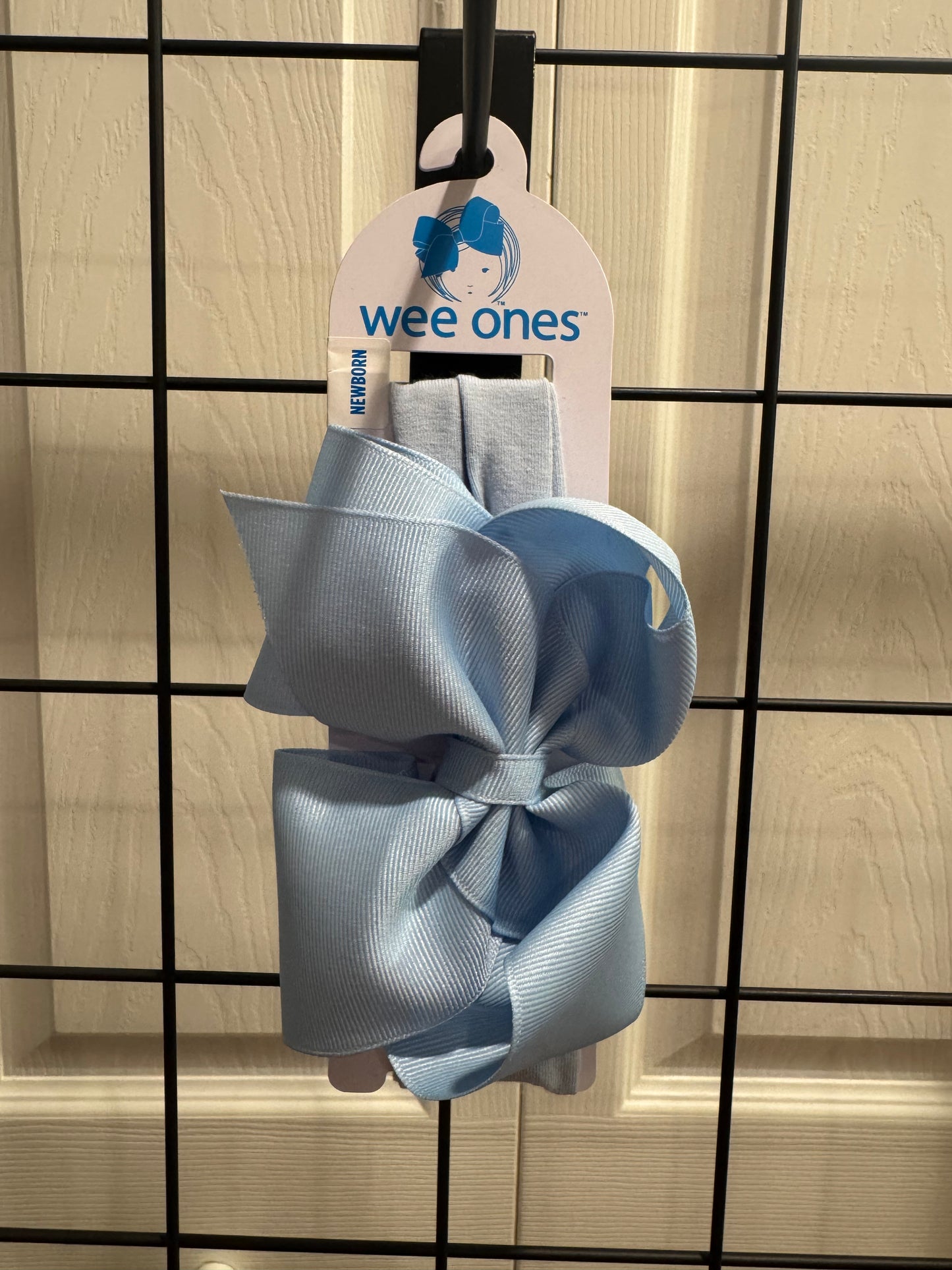 Millennium Blue Small King Grosgrain Bow Matching Cotton Jersey Baby Headband