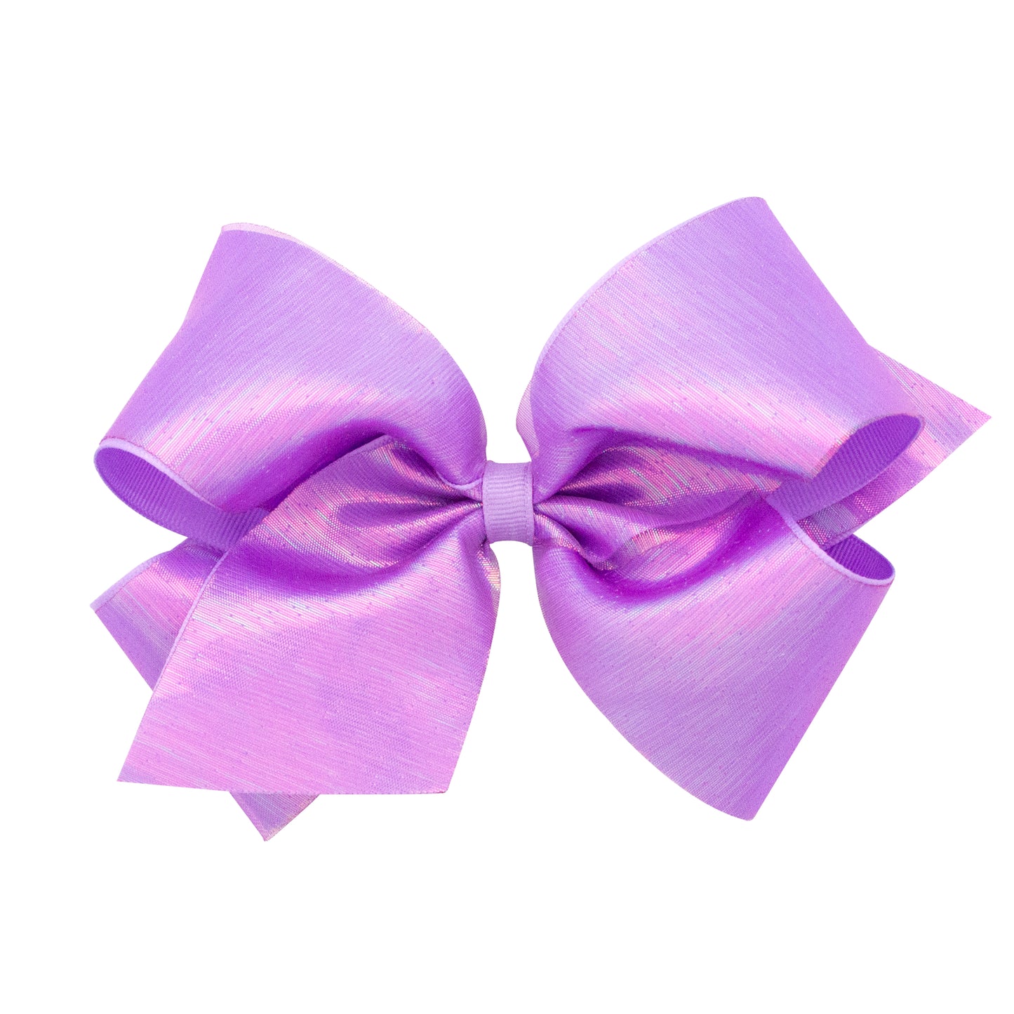 Light Orchid Sheer Iridescent and Grosgrain Overlay Bow