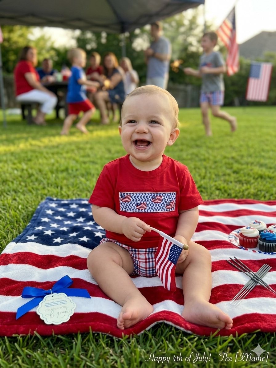 Boys Patriotic Smock Diaper Set