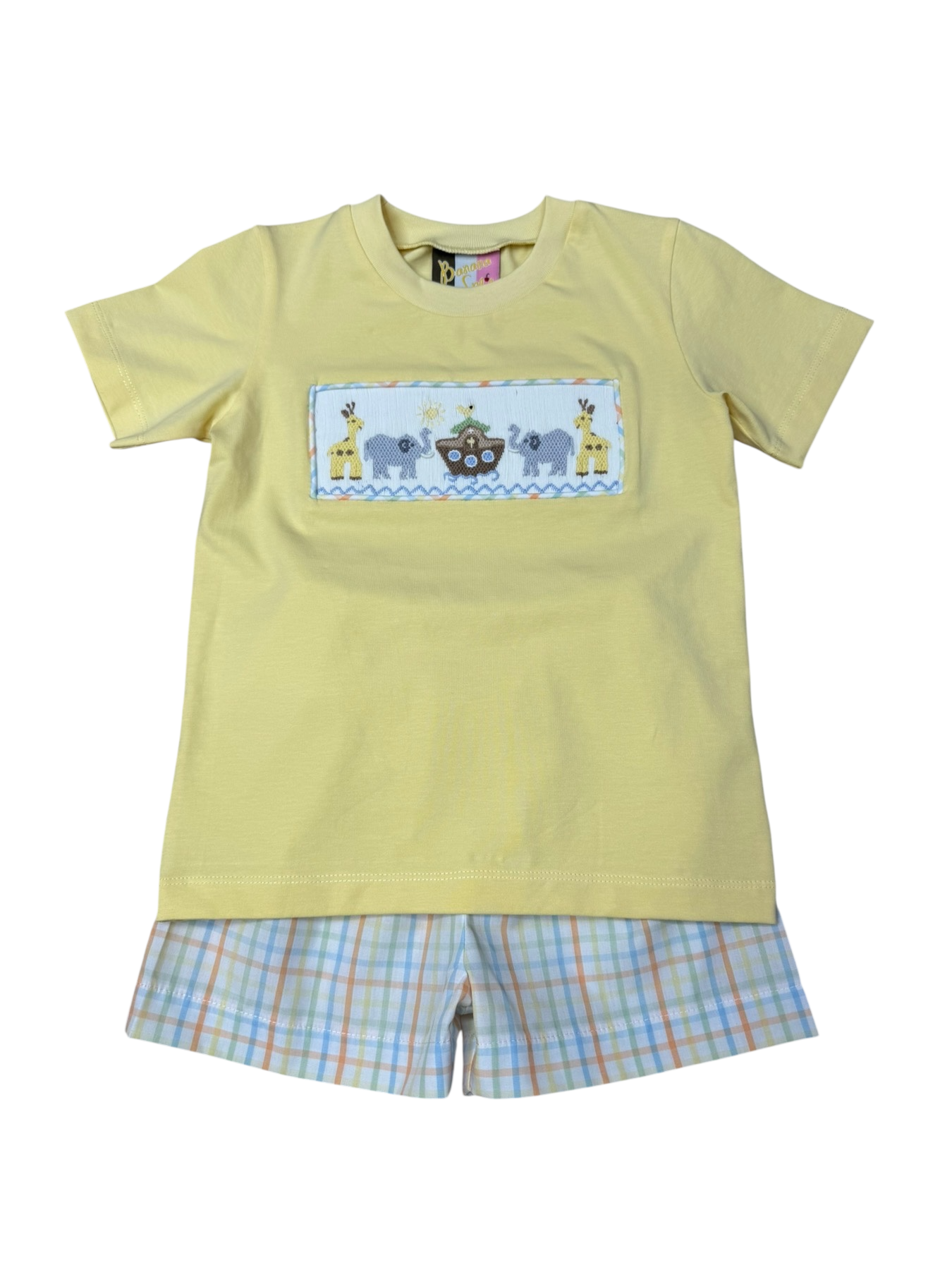 Noah's Ark Boys Smocked Short Set