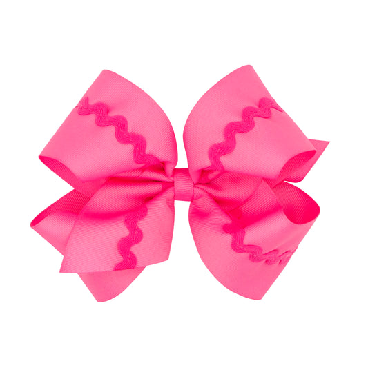 Hot Pink Ric Rac Grosgrain Bow