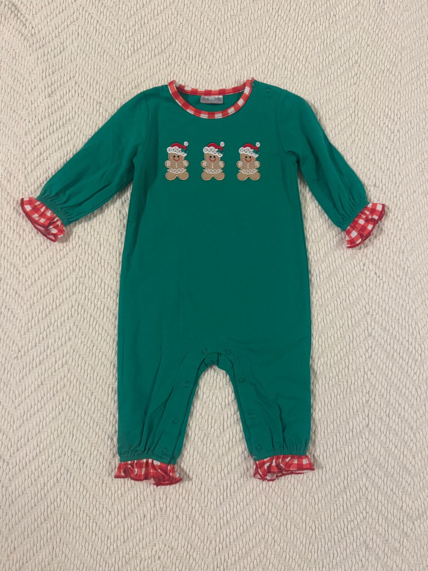 Green Girls Gingerbread Romper