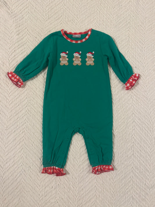 Green Girls Gingerbread Romper