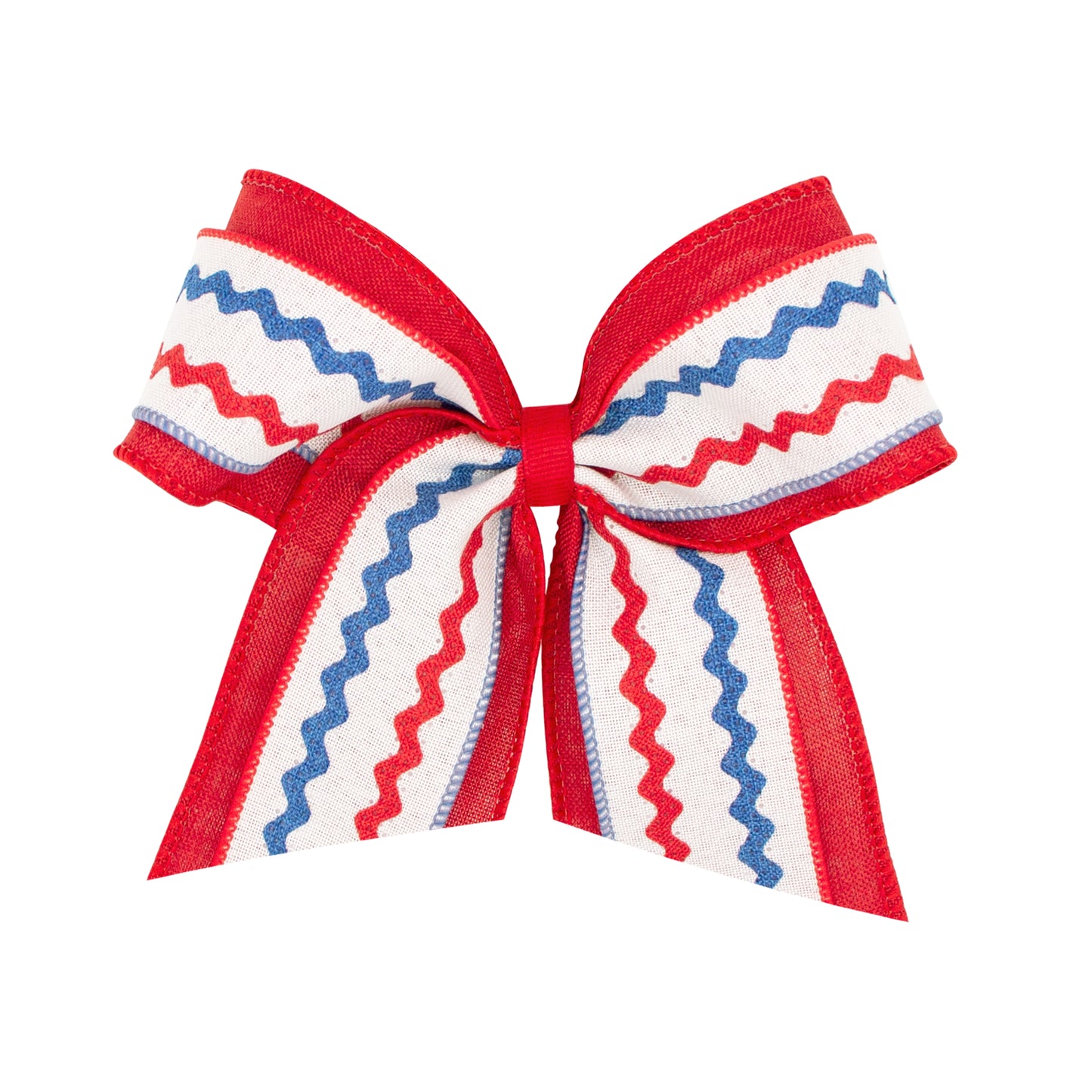 King Red Linen Ric-Rac with Linen Underlay Bow
