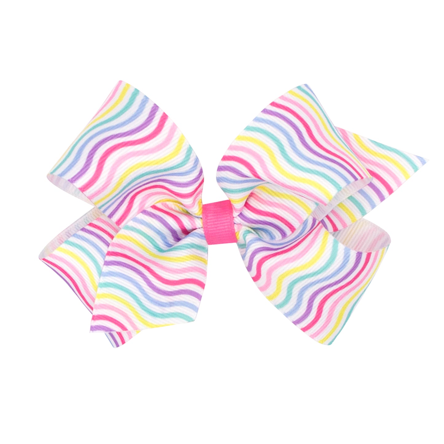 Birthday Stripe Print Grosgrain Bow