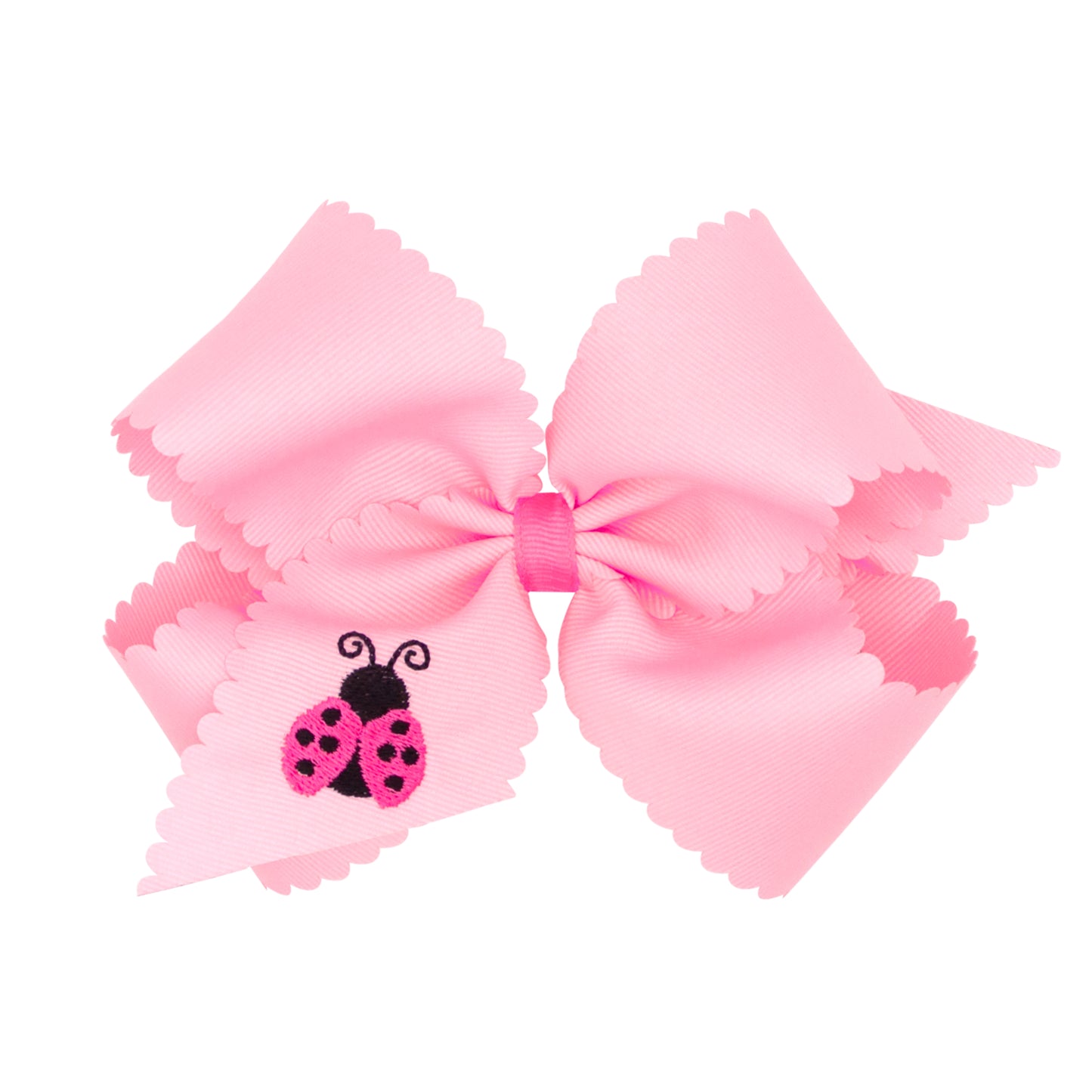 Ladybug Embroidered Scalloped Bow