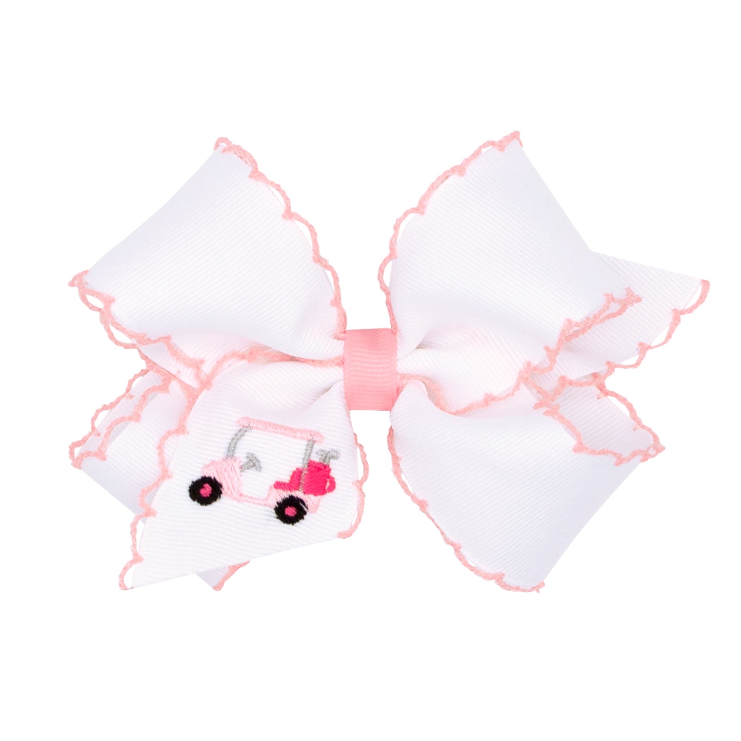 Golf Cart Embroidered Moonstitch Bow