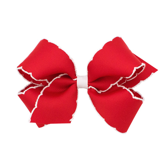 Red and White Moonstitch Bow