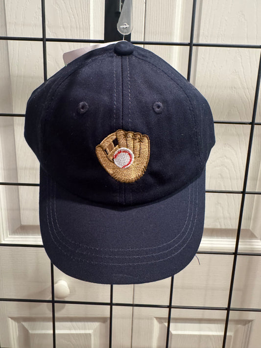 Baseball Glove Embroidered Navy Cotton Twill Hat