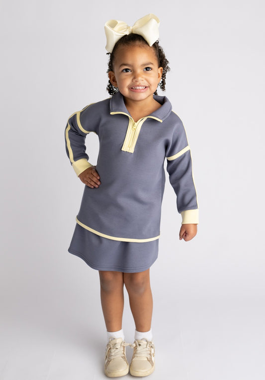 Celina Quarter Zip Skort Set - Indigo
