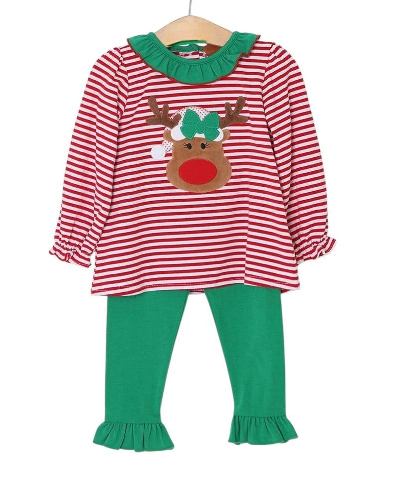Reindeer Applique Legging Set