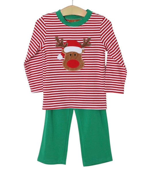 Reindeer Applique Boys Pant Set