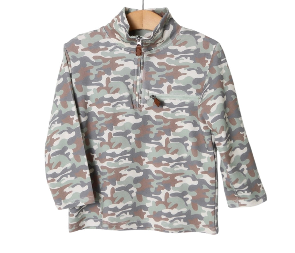 Kingston 1/4 Zip Pullover- Camo