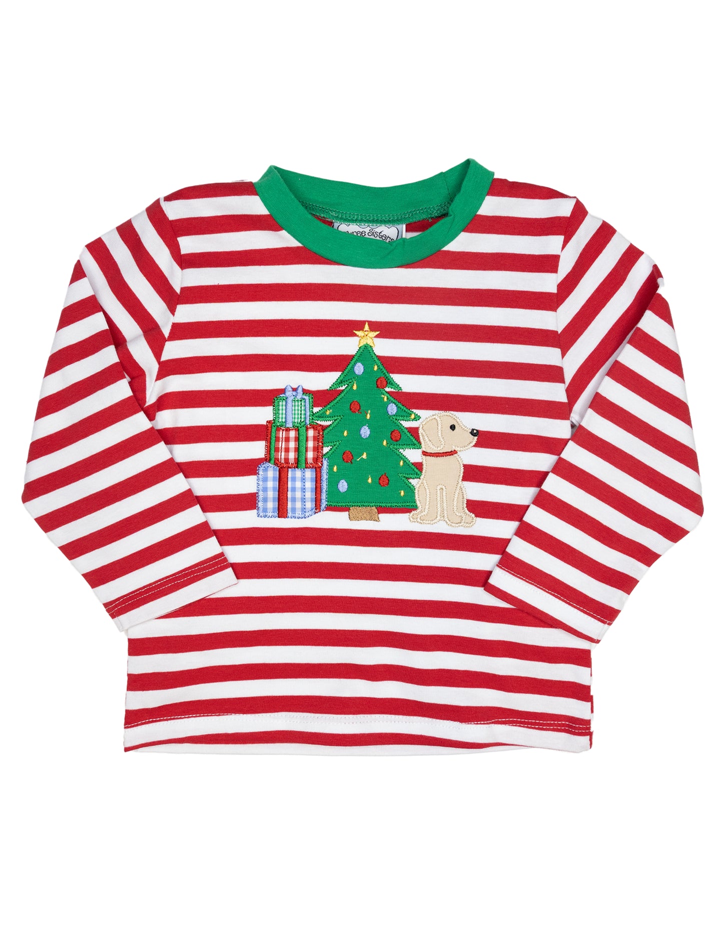 Boy Applique Christmas Tree and Pup Pant Set