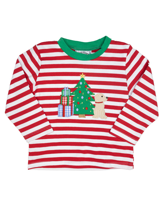 Boy Applique Christmas Tree and Pup Pant Set