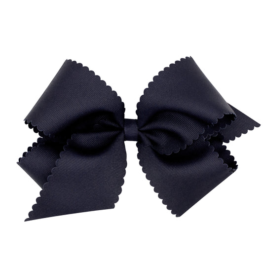 Navy Scalloped Bow