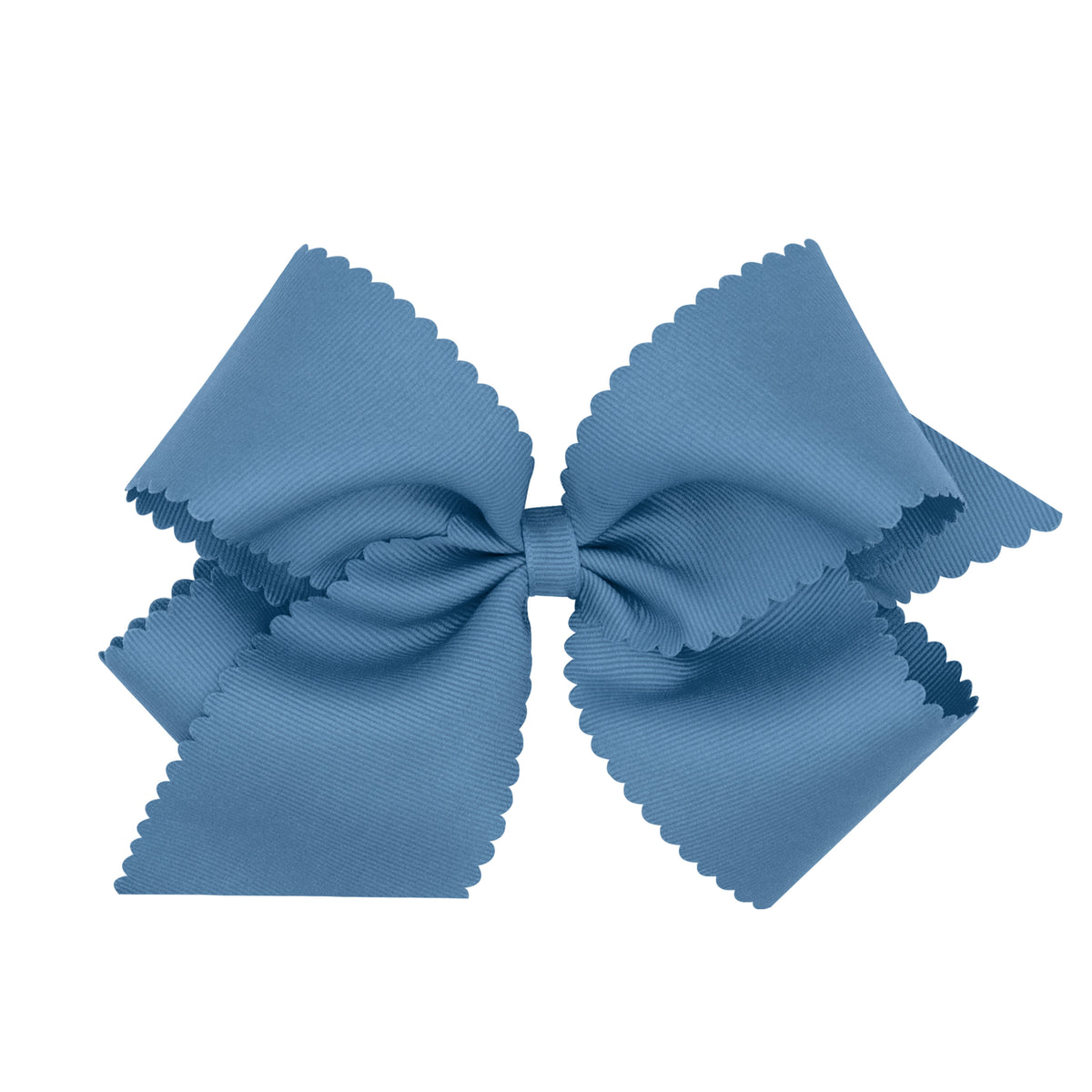 Smoke Blue Scalloped Bow