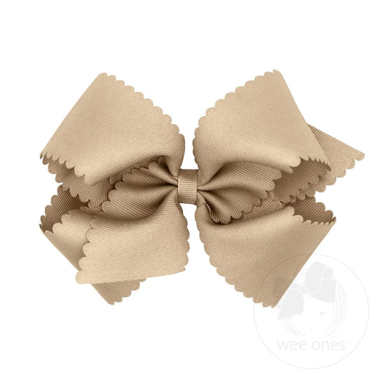 Oatmeal Scalloped Bow