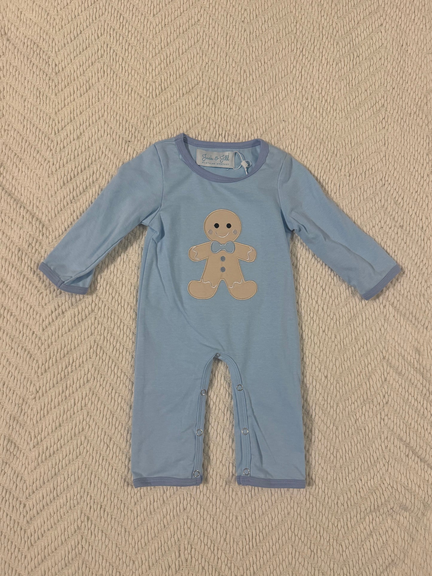 Blue Boys Gingerbread Romper