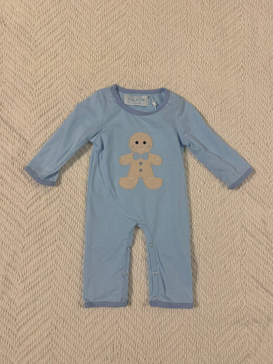 Blue Boys Gingerbread Romper