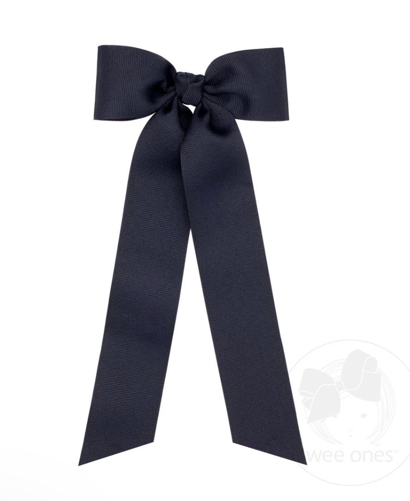 Navy Streamer Tail Bow
