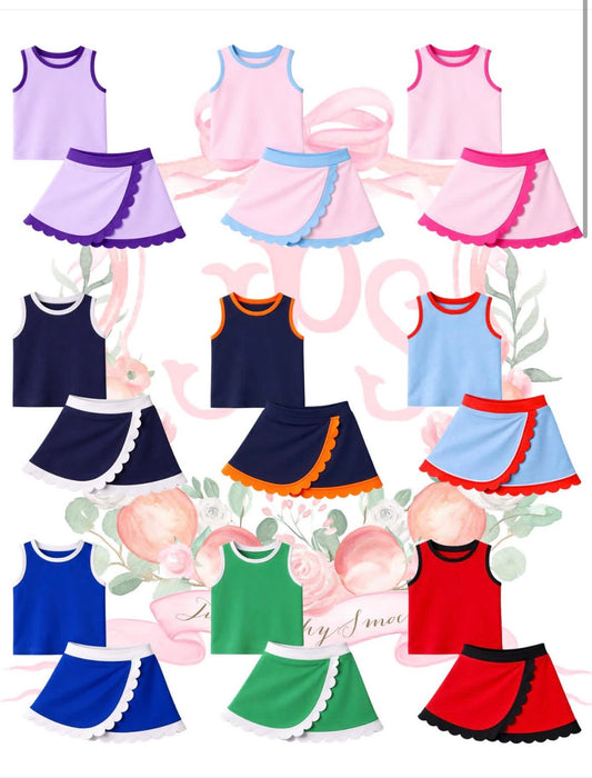 Scalloped Athletic Skort Sets (ETA LATE AUGUST)