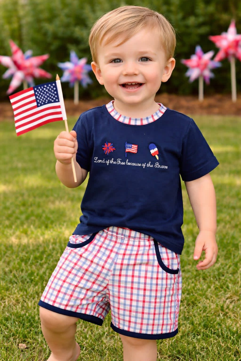 Land of the Free Boys Short Set