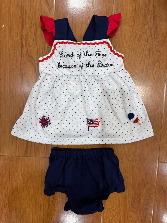 Land of the Free Girls Diaper Set