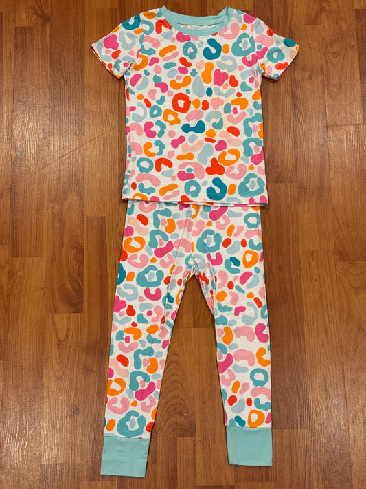 Colorful Leopard Bamboo Short Sleeve Pant Set