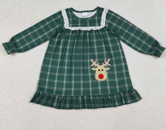 Green Plaid Reindeer Gown