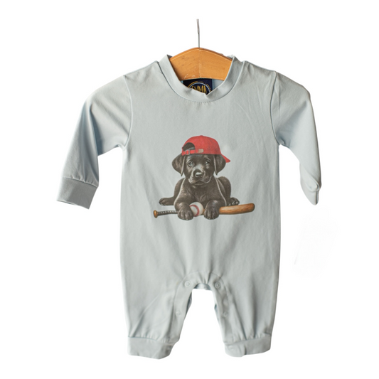 Baseball Pup Boys Romper