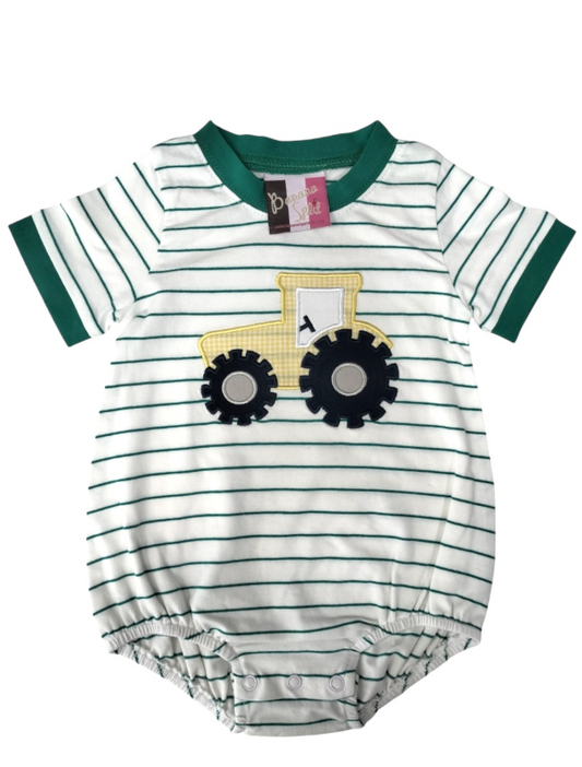 Tractor Applique Boys Bubble