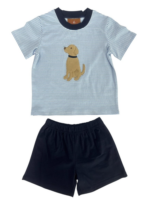 Puppy Applique Boys Short Set