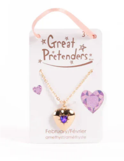 Birthstone Heart Locket Necklace